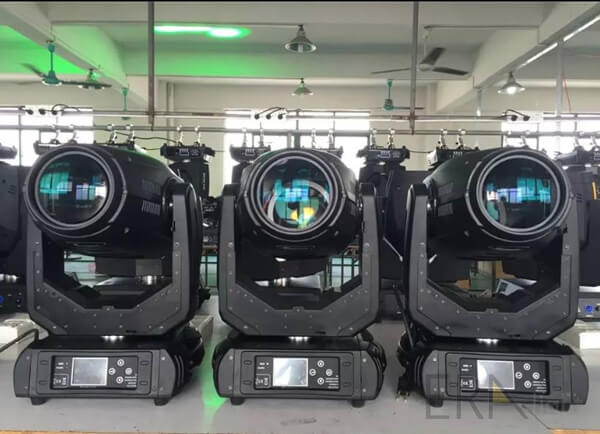 testing of 280w beam spot wash 3in1 moving heads